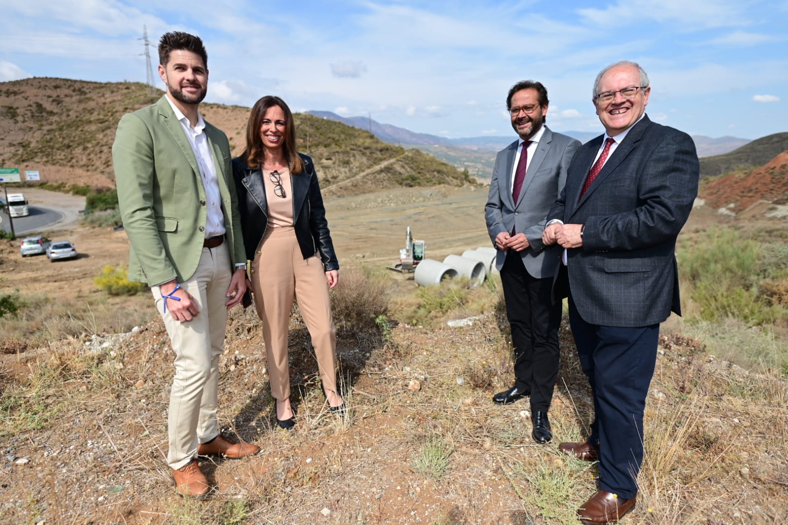 Rocío Díaz supervisa el avance de las obras de construcción del nuevo acceso a la Alpujarra granadina